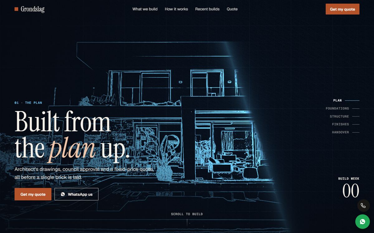 Grondslag Builders 3D website demo